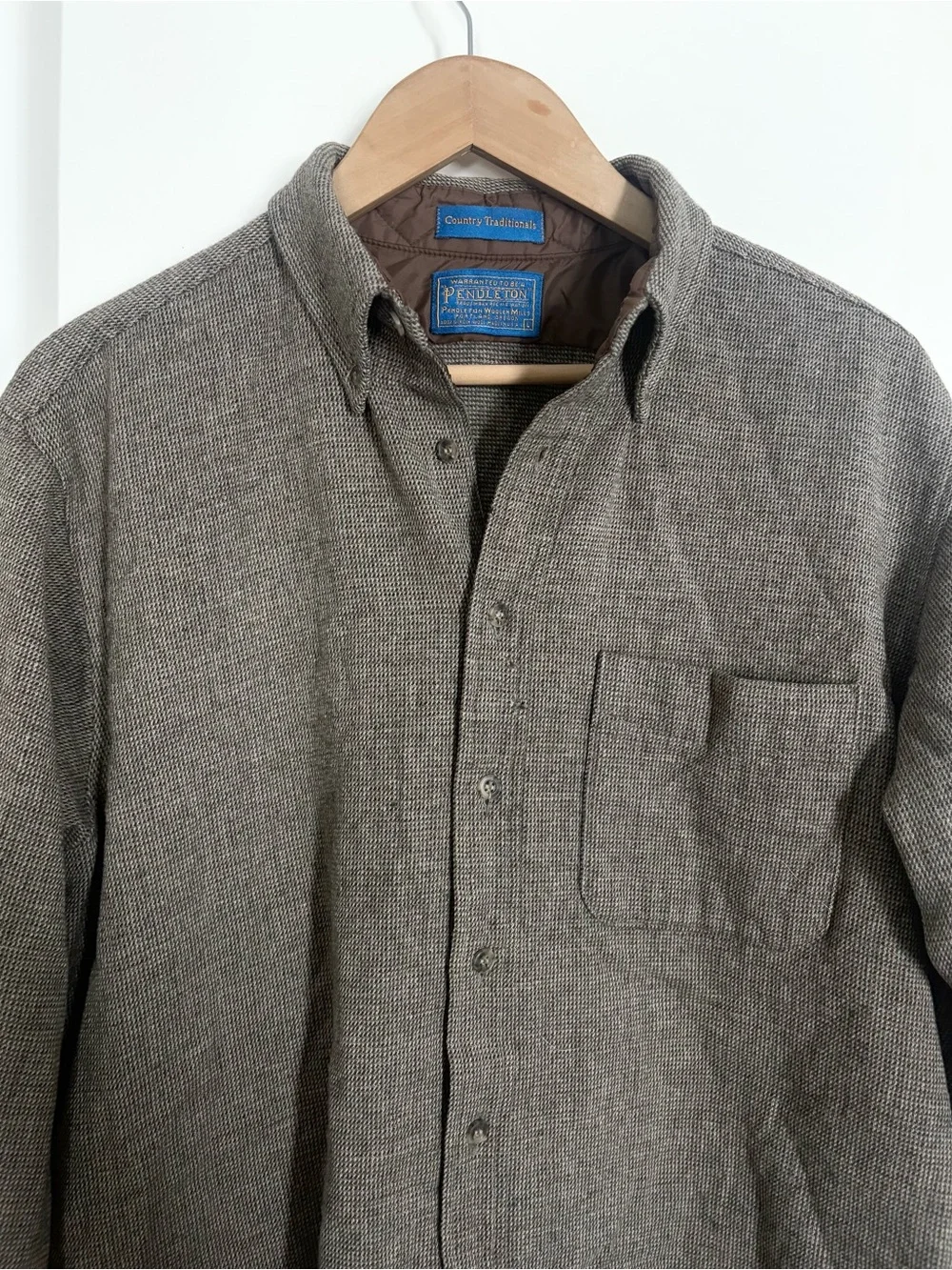 Mens 100% Wool Pendleton Button Down Shirt